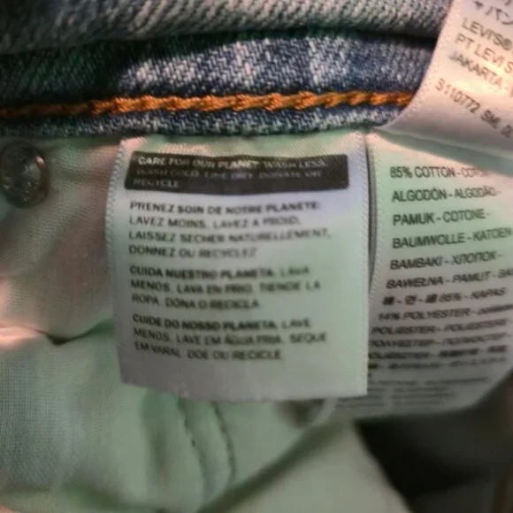 Levi's ribcage Straight jeans womens 29 light-wash blue raw-hem button-fly - Picture 9 of 12